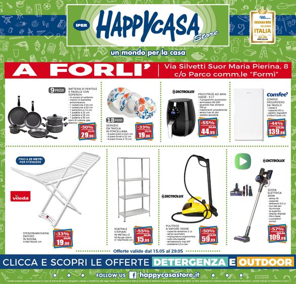 Volantino Happy Casa Store a Biella | Un mondo per la casa | 15/5/2024 - 29/5/2024