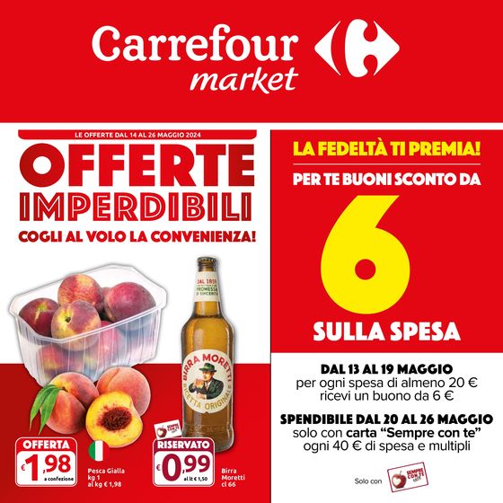 Volantino Carrefour Market a Castelnuovo di Garfagnana | Offerte imperdibili  | 14/5/2024 - 26/5/2024