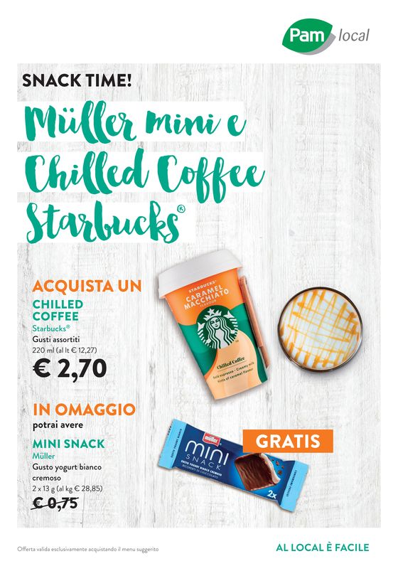 Volantino Pam Local a Orvieto | Muller mini e Chilled Coffee Starbucks | 14/5/2024 - 21/5/2024