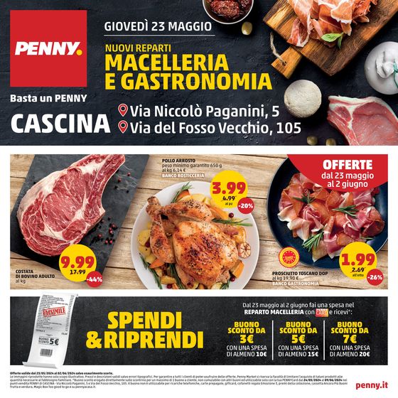 Volantino PENNY | Nuovi reparti macelleria e gastronomia | 23/5/2024 - 2/6/2024