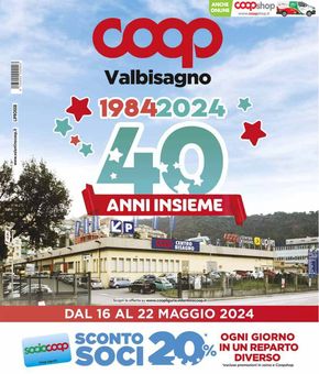 Volantino Coop a Genova | 40 anni isnieme | 16/5/2024 - 22/5/2024