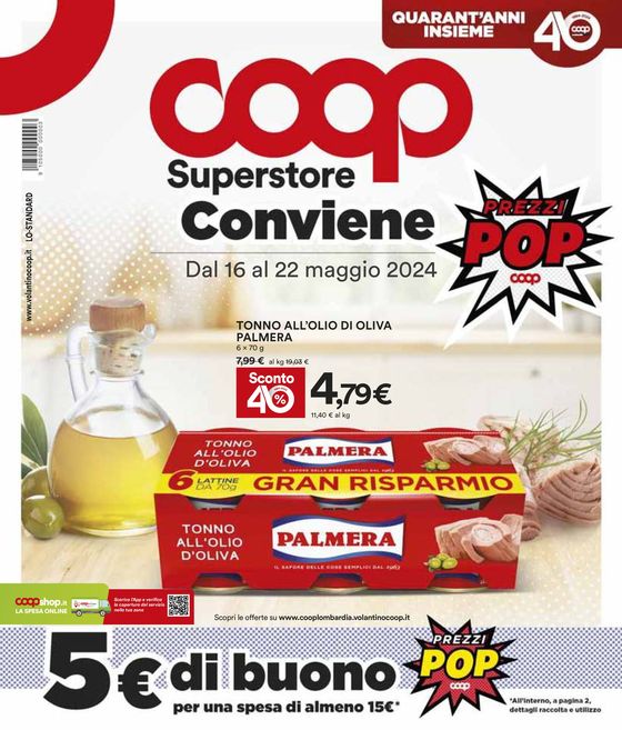 Volantino Coop a Milano | Prezzi Pop | 16/5/2024 - 22/5/2024