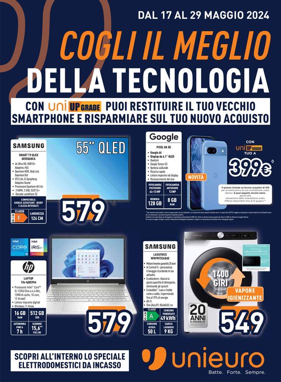 Volantino Unieuro a Torino | Cogli il meglio della tecnologia da Unieuro! | 17/5/2024 - 29/5/2024