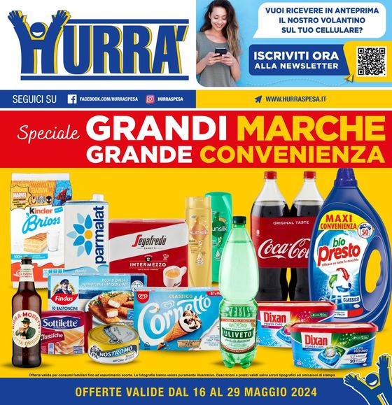 Volantino Hurrà Discount a Viterbo | Grandi marche grande convenienza | 16/5/2024 - 29/5/2024