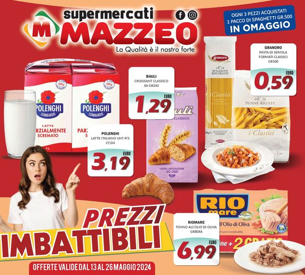 Volantino Mazzeo Supermercati a Sant'Anastasia | Prezzi battibili | 16/5/2024 - 26/5/2024