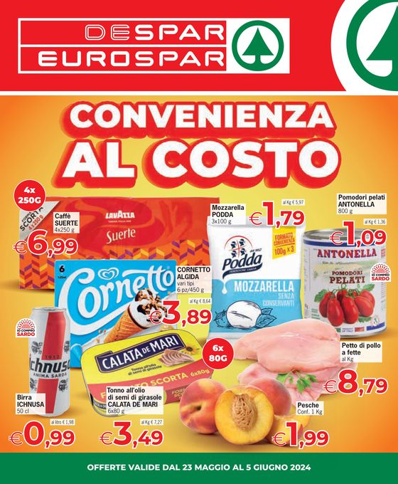 Volantino Eurospar a Cagliari | Convenienza al costo | 23/5/2024 - 5/6/2024