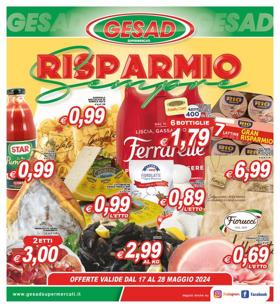 Volantino Gesad Supermercati a Marino | Sempre risparmio | 17/5/2024 - 28/5/2024