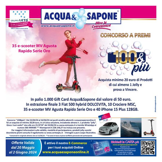 Volantino Acqua & Sapone a Palermo | Oltre la convenienza | 20/5/2024 - 2/6/2024