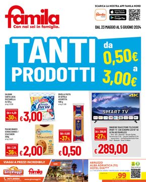 Volantino Famila a Bettola | Tanti prodotti da 0,50 euro a 3,00 euro | 23/5/2024 - 5/6/2024