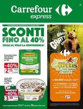 Volantino Carrefour Express a Grosseto | Sconti fino al 40% | 28/5/2024 - 9/6/2024