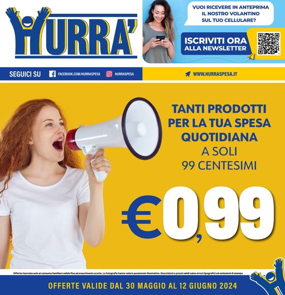 Volantino Hurrà Discount a Fabrica di Roma | Tanti prodotti per la tua spesa | 30/5/2024 - 12/6/2024