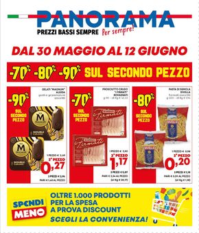 Volantino Panorama a Firenze | 70% - 80% - 90% sul secondo pezzo | 30/5/2024 - 12/6/2024