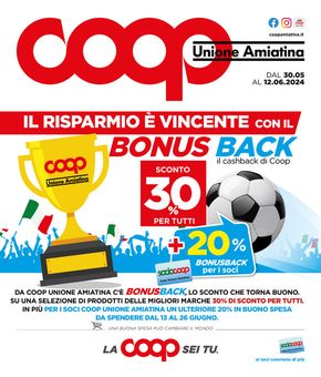 Volantino Coop a Sticciano Scalo | Il risparmio e vincente con il bonus back. | 30/5/2024 - 12/6/2024
