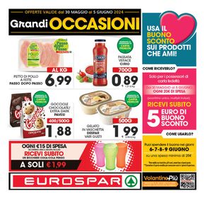 Offerte di Iper e super a Montecorice | Grandi occasioni in Eurospar | 30/5/2024 - 5/6/2024