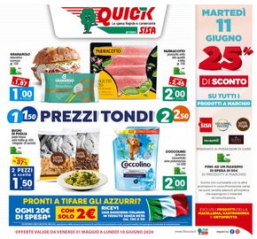 Offerte di Iper e super a Marconia | Prezzi tondi in Quick Sisa | 31/5/2024 - 10/6/2024