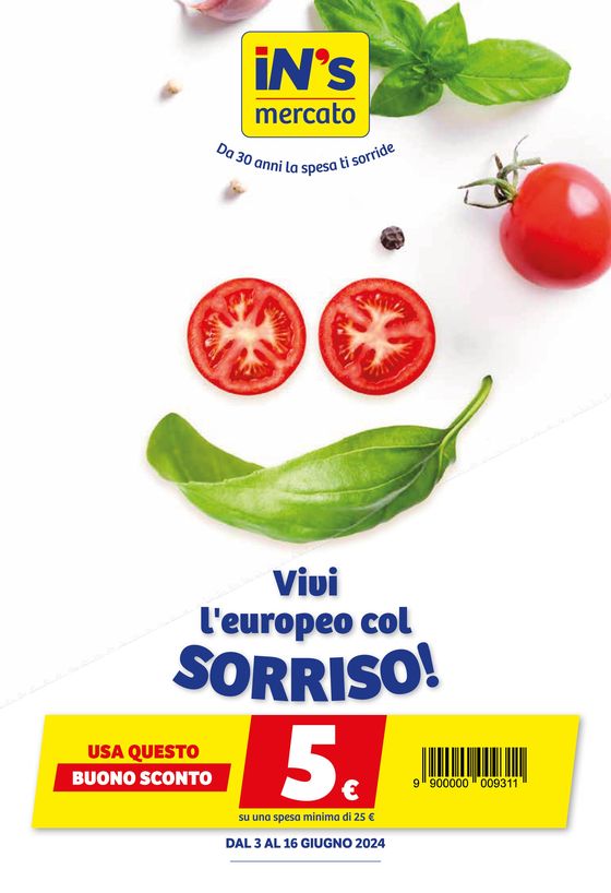 Volantino IN'S a Lignano Sabbiadoro | Vivi l'europeo col sorriso! | 3/6/2024 - 16/6/2024