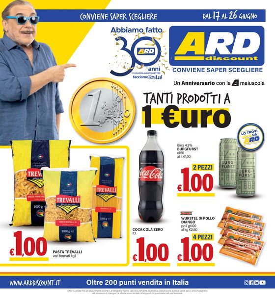 Volantino ARD Discount a Ispica | Tanti prodotti a 1 €uro | 17/6/2024 - 26/6/2024