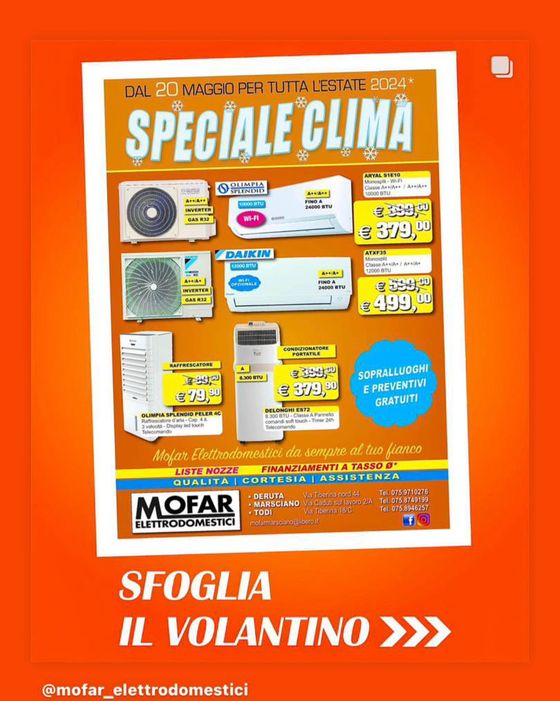 Volantino Mofar Elettrodomestici | Speciale clima | 20/6/2024 - 31/8/2024