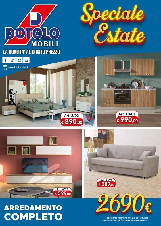 Volantino Dotolo Mobili | Speciale estate | 28/6/2024 - 31/7/2024