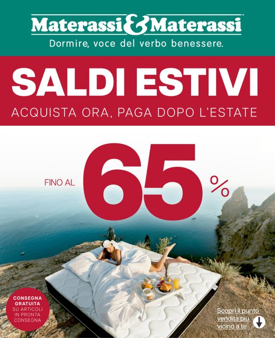 Volantino Materassi & Materassi a Torino | Fino al 65% | 4/7/2024 - 31/7/2024