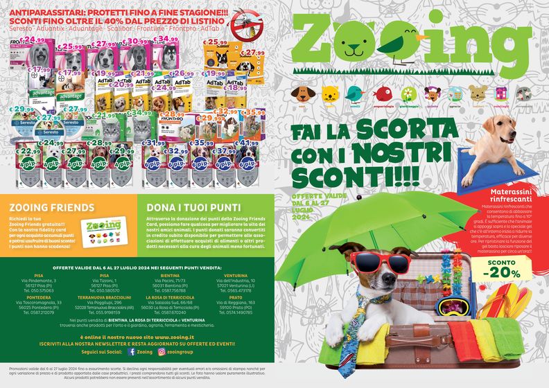 Volantino Zooing | Fai la scorta con i nostri sconti!!! | 9/7/2024 - 27/7/2024