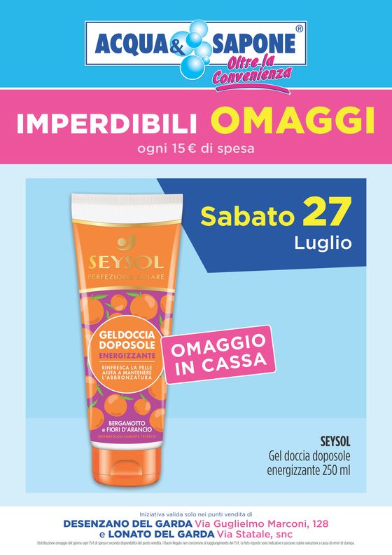 Volantino Acqua & Sapone | Imperdibili omaggi | 27/7/2024 - 27/7/2024