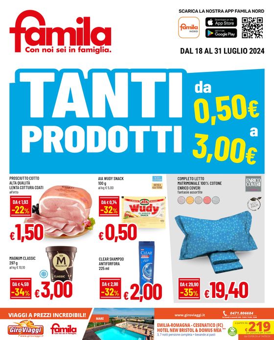Volantino Famila a Verona | Tanti prodotti da 0,50 euro a 3,00 euro | 18/7/2024 - 31/7/2024