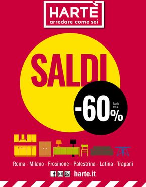 Offerte di Arredamento a Frosinone | Saldi fino al 60% in Hartè | 16/7/2024 - 31/7/2024