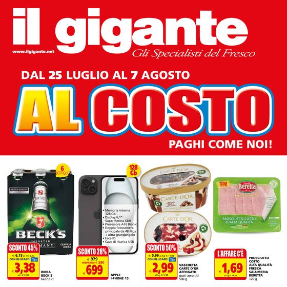 Volantino Il Gigante a Milano | Al costo | 25/7/2024 - 7/8/2024