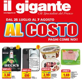Offerte di Iper e super a Torino | Al costo in Il Gigante | 25/7/2024 - 7/8/2024
