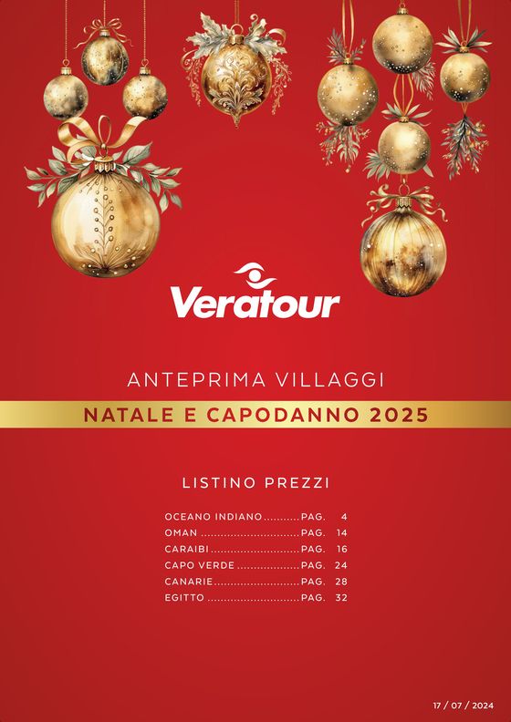 Volantino Veratour | Natale e Capodanno 2025 | 18/7/2024 - 31/12/2024