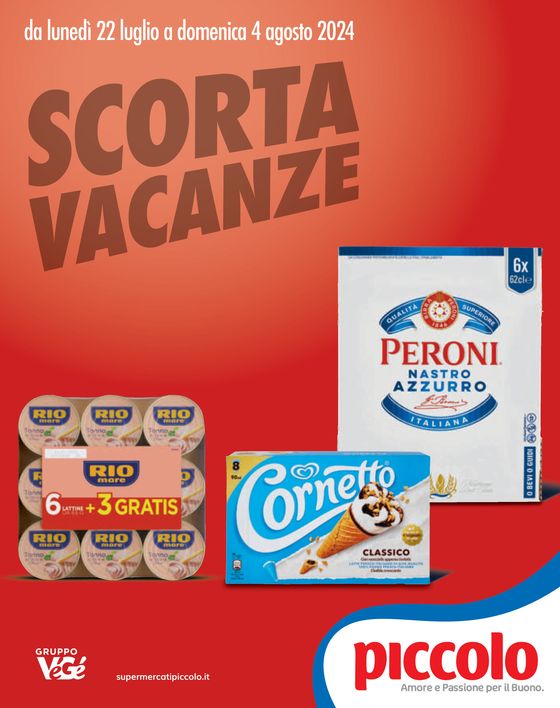 Volantino Supermercati Piccolo | Scorta Vacanze | 22/7/2024 - 4/8/2024