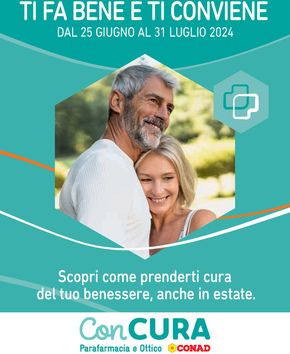 Volantino Parafarmacia Conad a Forlì | Offerte Con Cura Conad: Ti fa bene e ti conviene | 25/6/2024 - 31/7/2024
