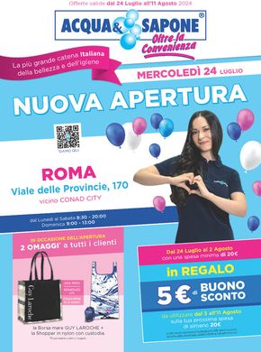 Volantino Acqua & Sapone | Nuova apertura | 24/7/2024 - 11/8/2024