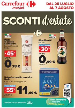 Offerte di Iper e super a Mantova | Sconti d'estate in Carrefour Market | 25/7/2024 - 7/8/2024