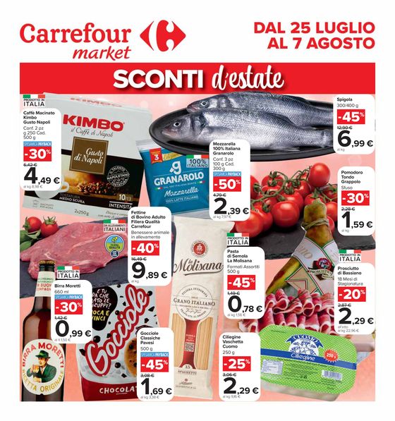Volantino Carrefour Market | Sconti d'estate | 25/7/2024 - 7/8/2024