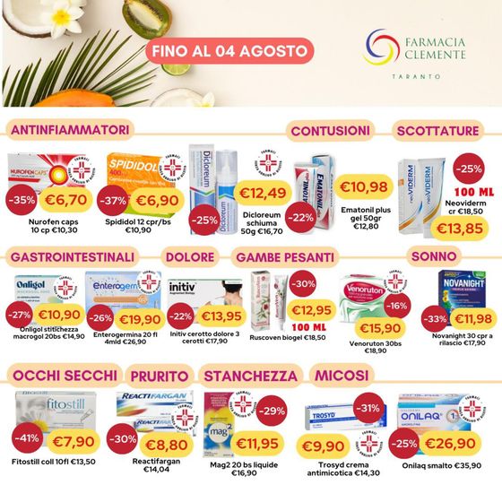 Volantino Farmacia Clemente | Promo | 22/7/2024 - 4/8/2024