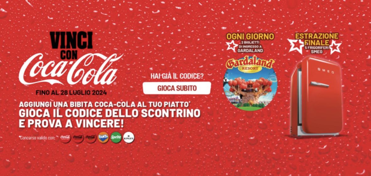 Volantino Old Wild West a Torino | Vinci con coca cola | 22/7/2024 - 28/7/2024