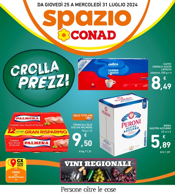 Volantino Spazio Conad a Taranto | Crolla prezzi | 25/7/2024 - 31/7/2024