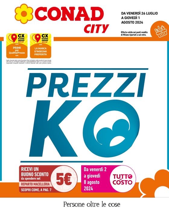 Volantino Conad City a Milano | Prezzi KO | 26/7/2024 - 1/8/2024