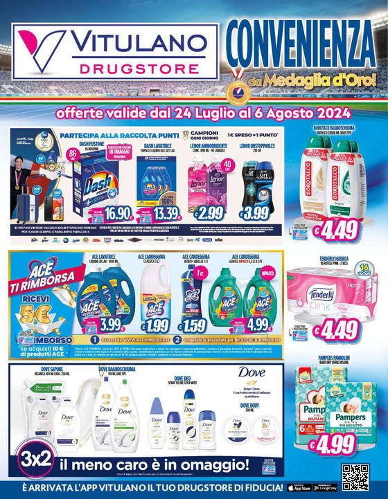 Volantino Vitulano Drugstore | Convenienza da medaglia d'Oro! | 24/7/2024 - 6/8/2024