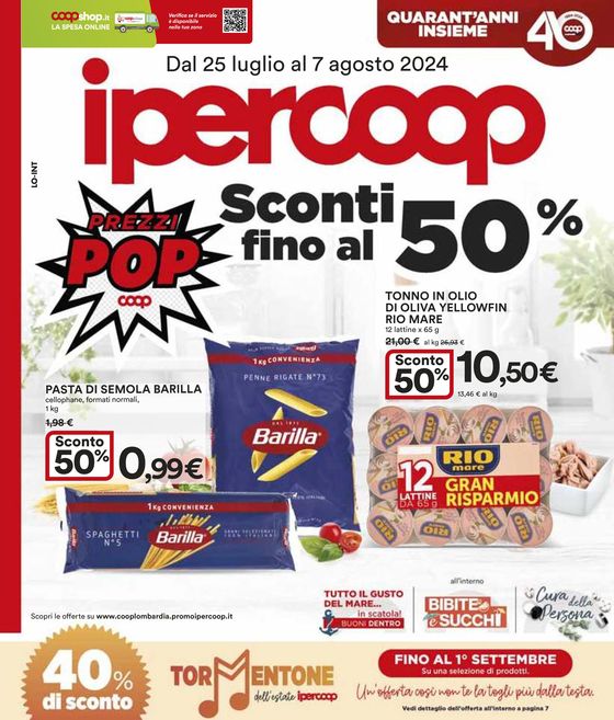 Volantino Ipercoop a Milano | Sconti fino al 50% | 25/7/2024 - 7/8/2024