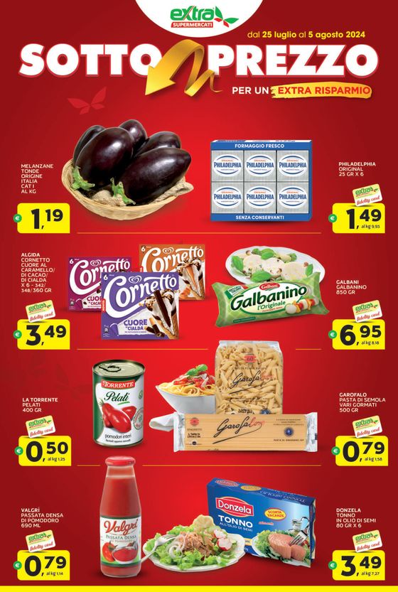 Volantino Extra Supermercati | Sotto prezzo | 25/7/2024 - 5/8/2024