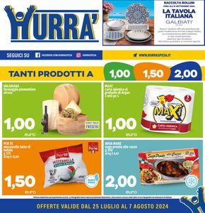 Volantino Hurrà Discount a Perugia | Tanti prodotti a 1.. 1,5... 2 | 25/7/2024 - 7/8/2024