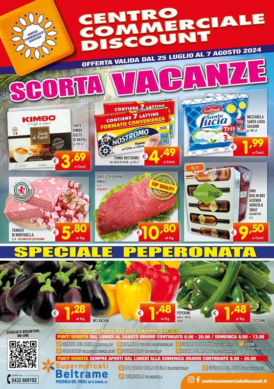 Volantino Centro Commerciale Discount | Scorta vacanze | 26/7/2024 - 7/8/2024