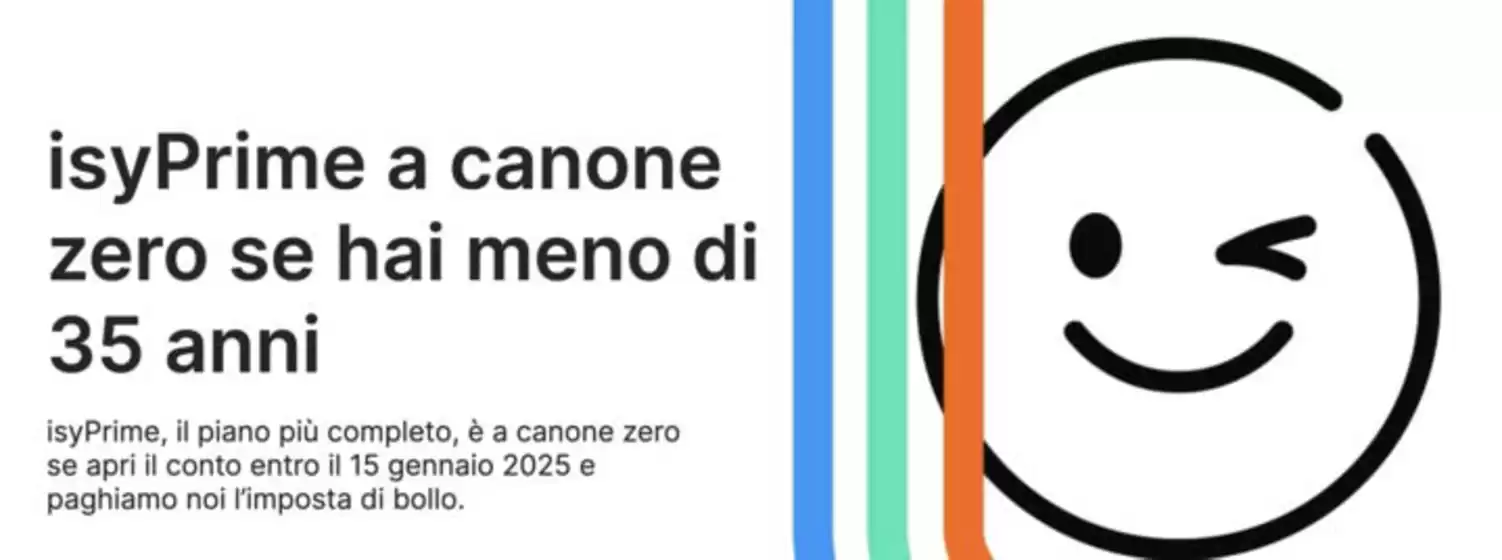 Volantino Intesa Sanpaolo a Torino | IsyPrime a canone zero se hai meno di 35 anni | 30/7/2024 - 15/1/2025