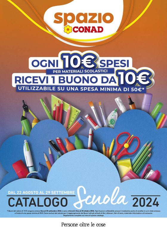 Volantino Spazio Conad a Catania | Catalogo scuola | 22/8/2024 - 29/9/2024