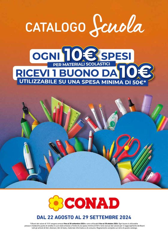 Volantino Conad a Cisterna di Latina | Catalogo scuola | 22/8/2024 - 29/9/2024