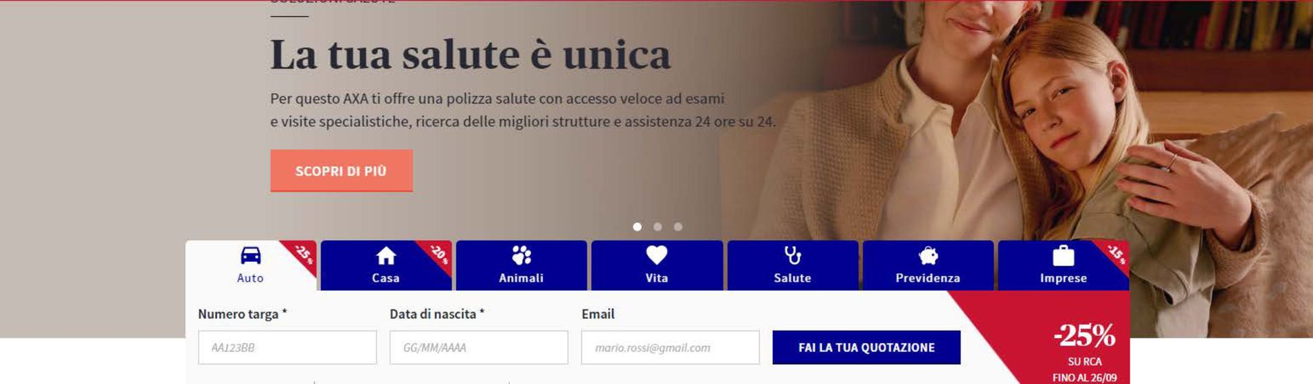 Volantino Axa  a San Giovanni in Persiceto | La tua salute e unica | 26/8/2024 - 26/9/2024