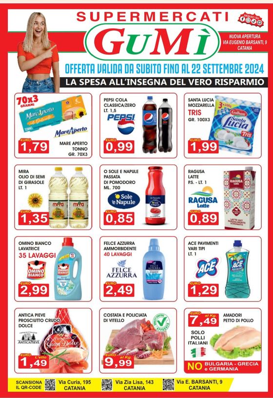 Volantino GuMì Supermercati a Catania | La spesa all'insegna del vero risparmio  | 28/8/2024 - 22/9/2024